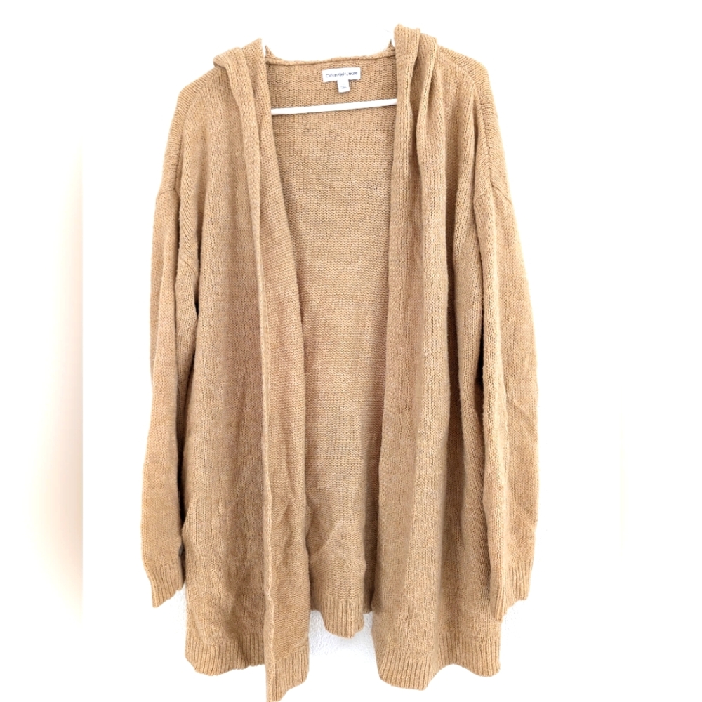 Calvin Klein flowy hooded cardigan